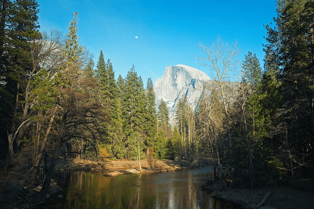 Half Dome over the Merced River, Yosemite National Park, California by Sam Davis - Photographic Print 