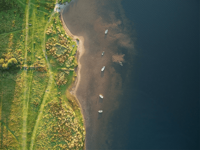 Dinghys &amp; Swimmers, Llyn Padarn, Wales by Sam Davis - Photographic Print 