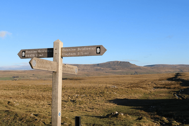 The Crossroads on Sulbur with Penyghent, Ribblesdale, Yorkshire, England by Sam Davis - Photographic Print