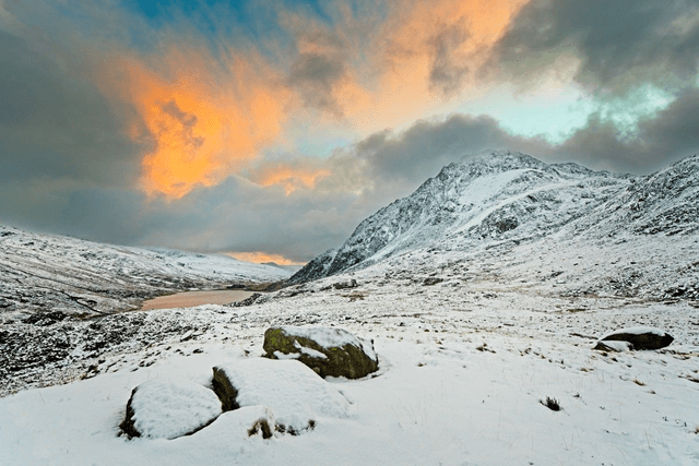 Snowy Tryfan, Ogwen Valley, Eryri (Snowdonia), Wales by Sam Davis - Photographic Print
