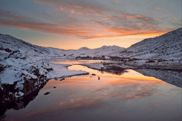 Llynnau Mymbyr with Yr Wyddfa (Snowdon), Eryri (Snowdonia), Wales by Sam Davis - Photographic Print 